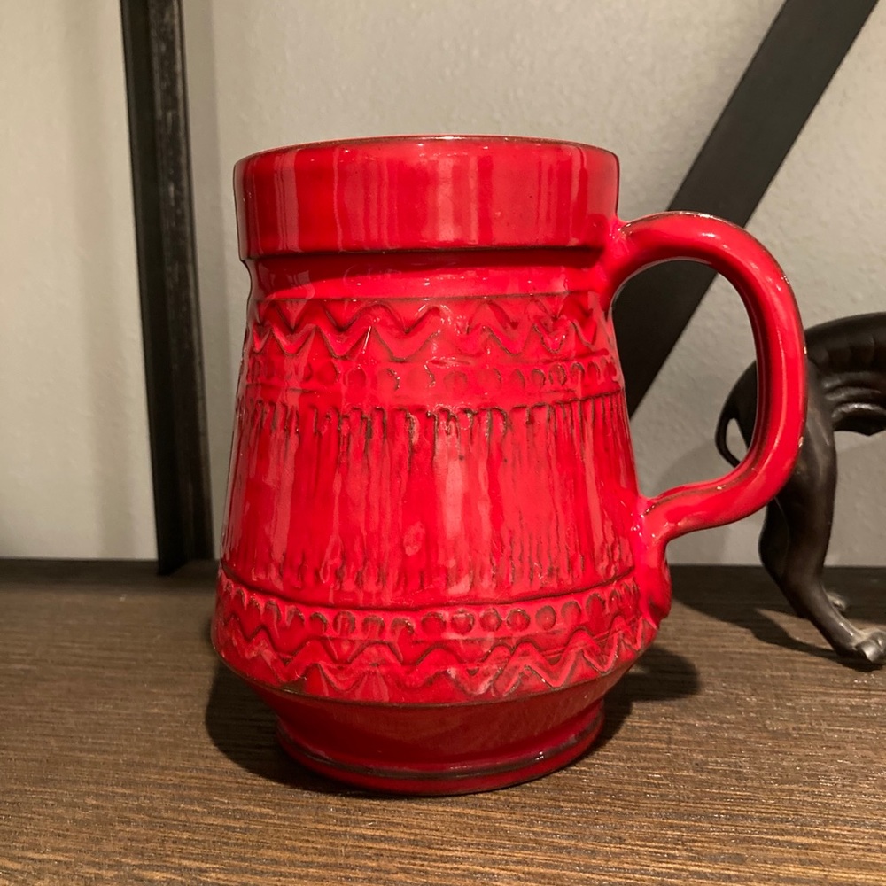 Bitossi style Vintage red mug /vase - Picture 2 of 6